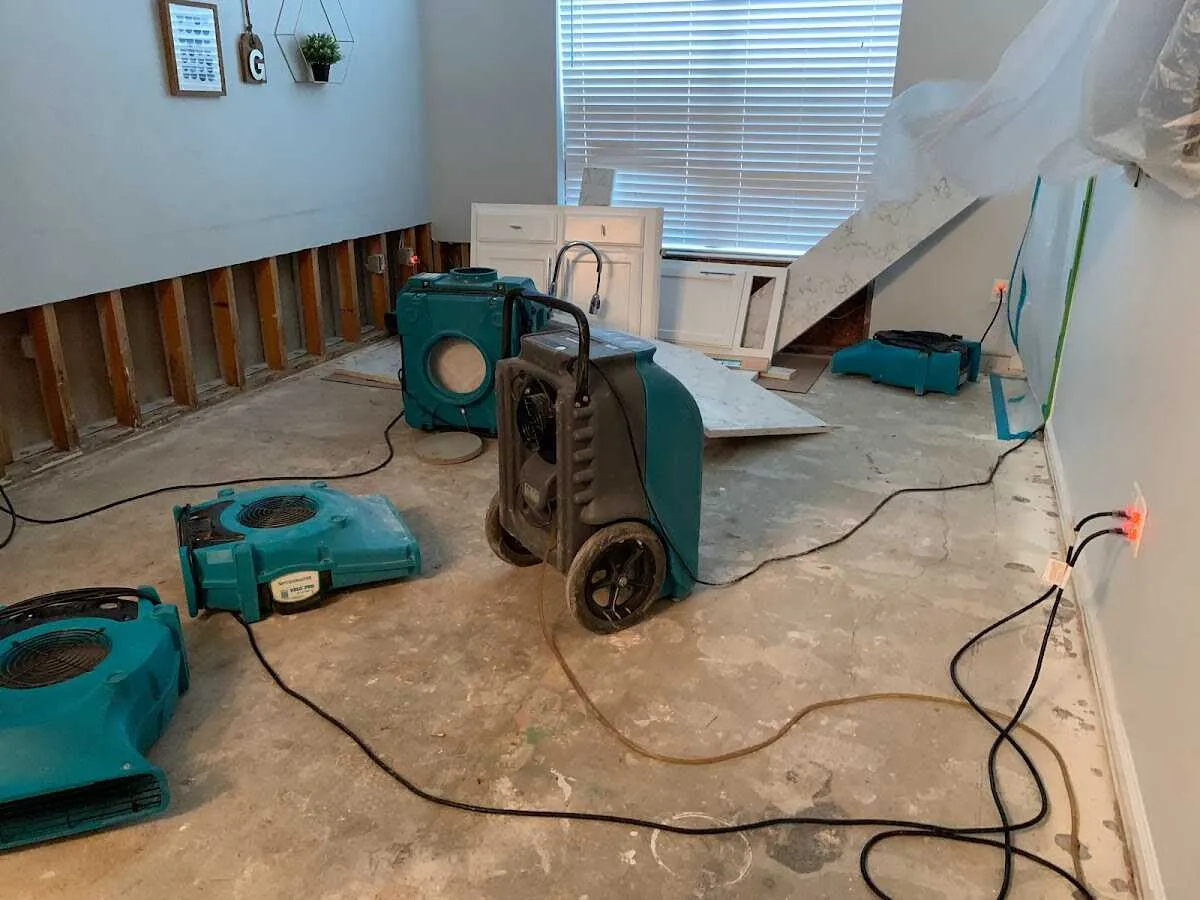 Dehumidifier in flood-cut room for Water Extraction & Removal in Ocean Shores